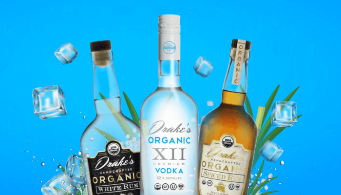 健康有机和非转基因的 Drake’s Organic Spirits 甘蔗朗姆酒